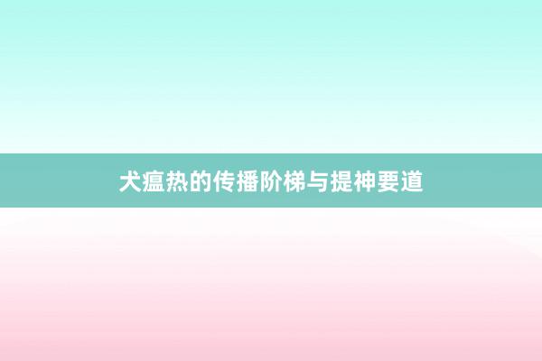 犬瘟热的传播阶梯与提神要道